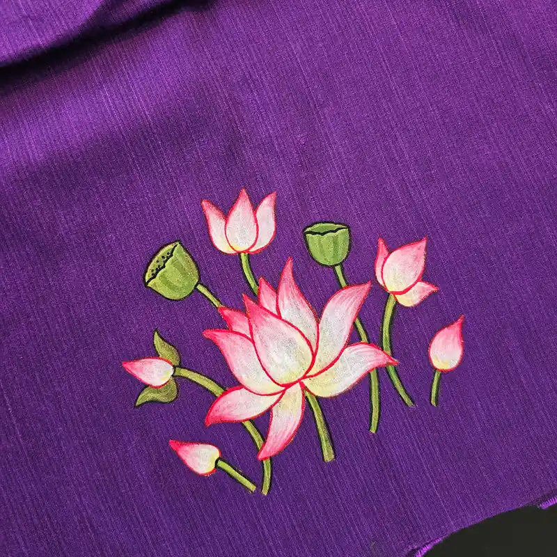 Hand-painted deep violet Pichwai Blouse