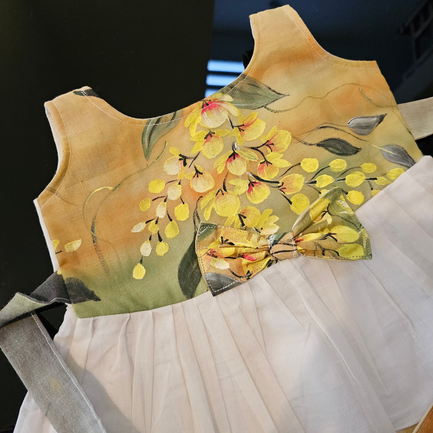 Hand-painted Handloom Cotton Kid's Frock