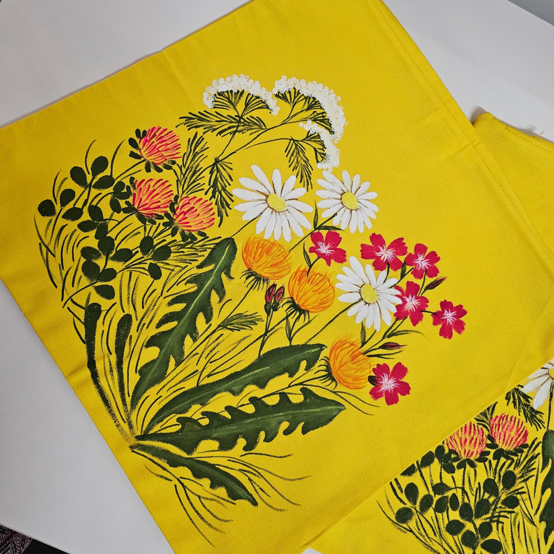 Wild Flowers painted on Cushion cover