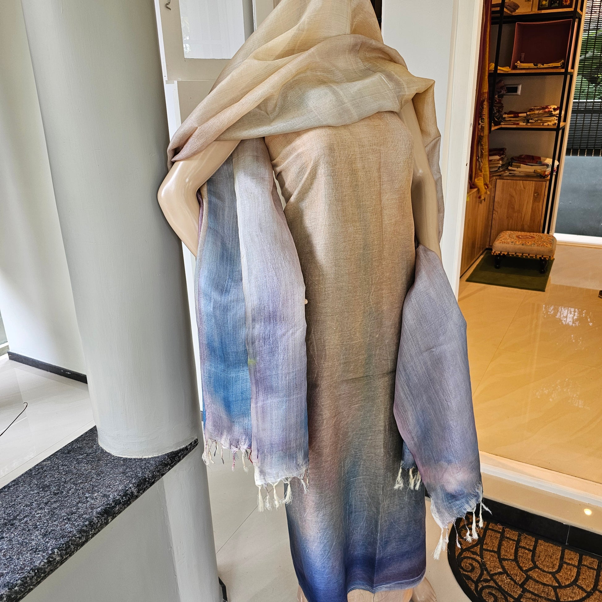 Hand-Painted Kurti Set in Rustic Style