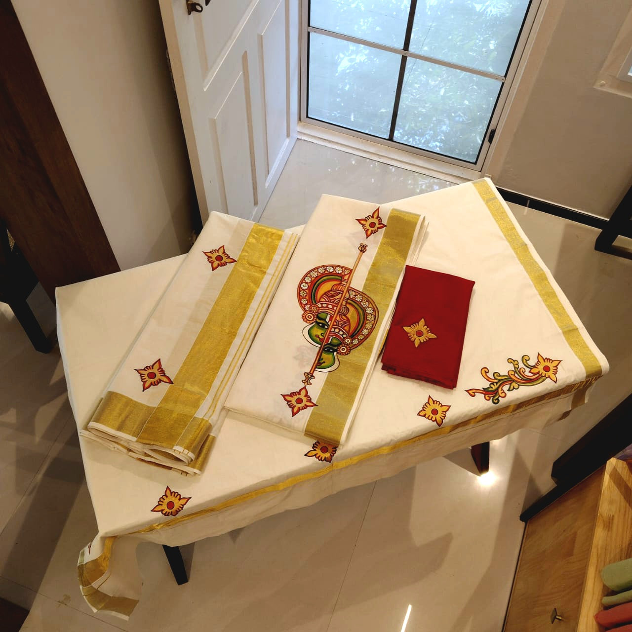 Traditional Kerala Set Mundu And Men's Double – perfect for festivities or gifting!