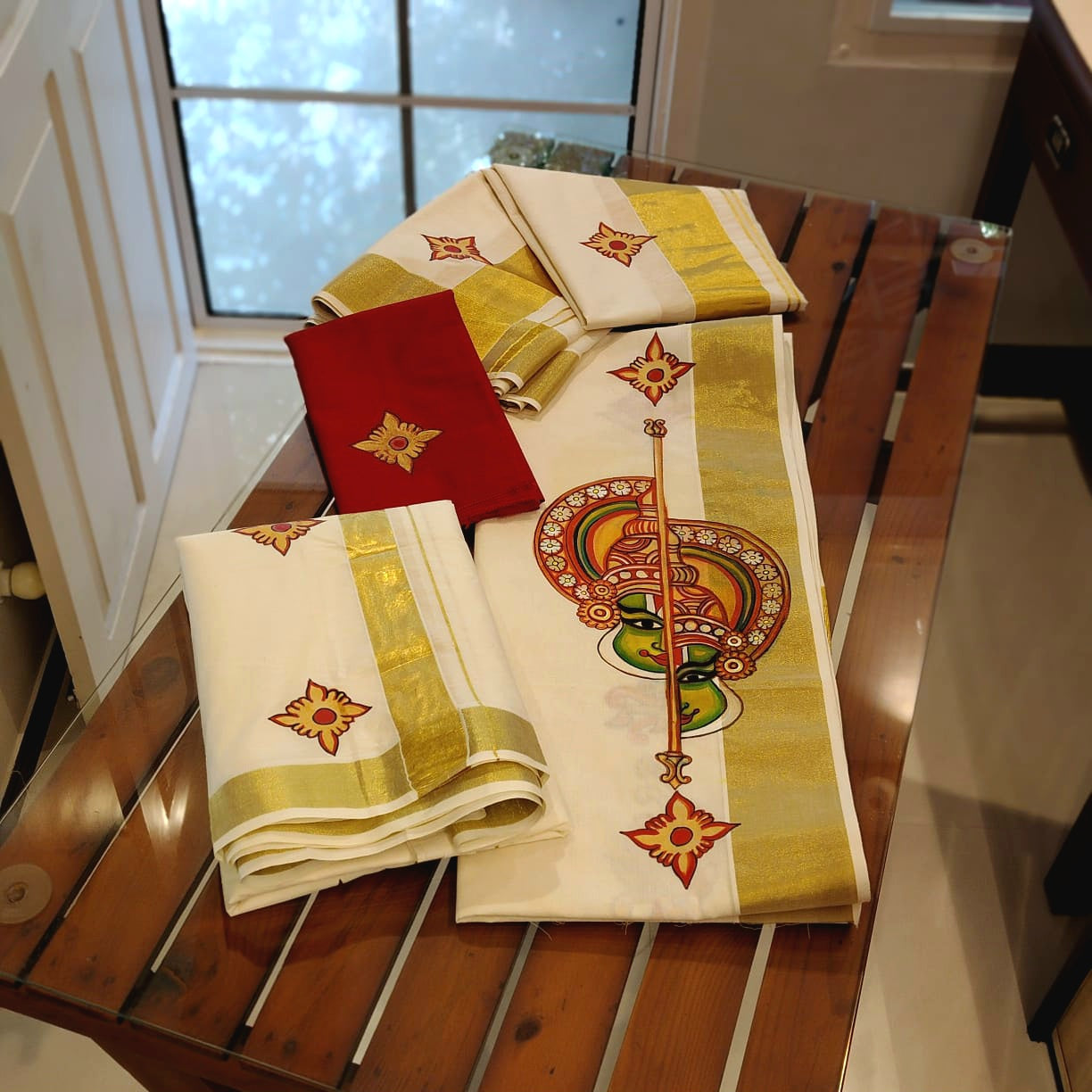 Traditional Kerala Set Mundu And Men's Double – perfect for festivities or gifting!