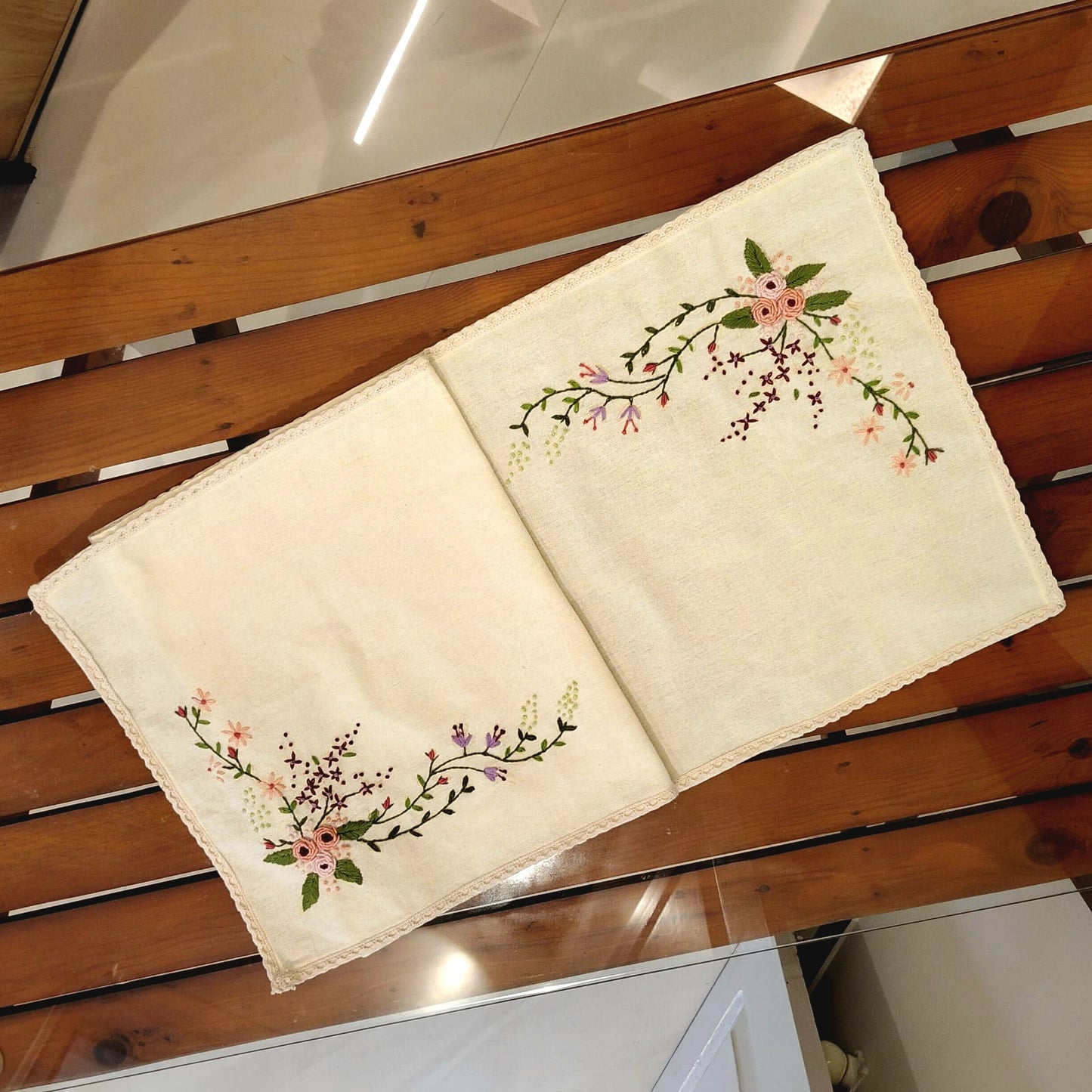 Artisan-Crafted Hand Embroidered Table Runner