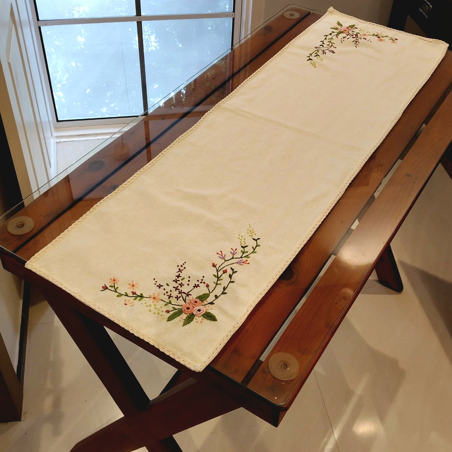 Artisan-Crafted Hand Embroidered Table Runner