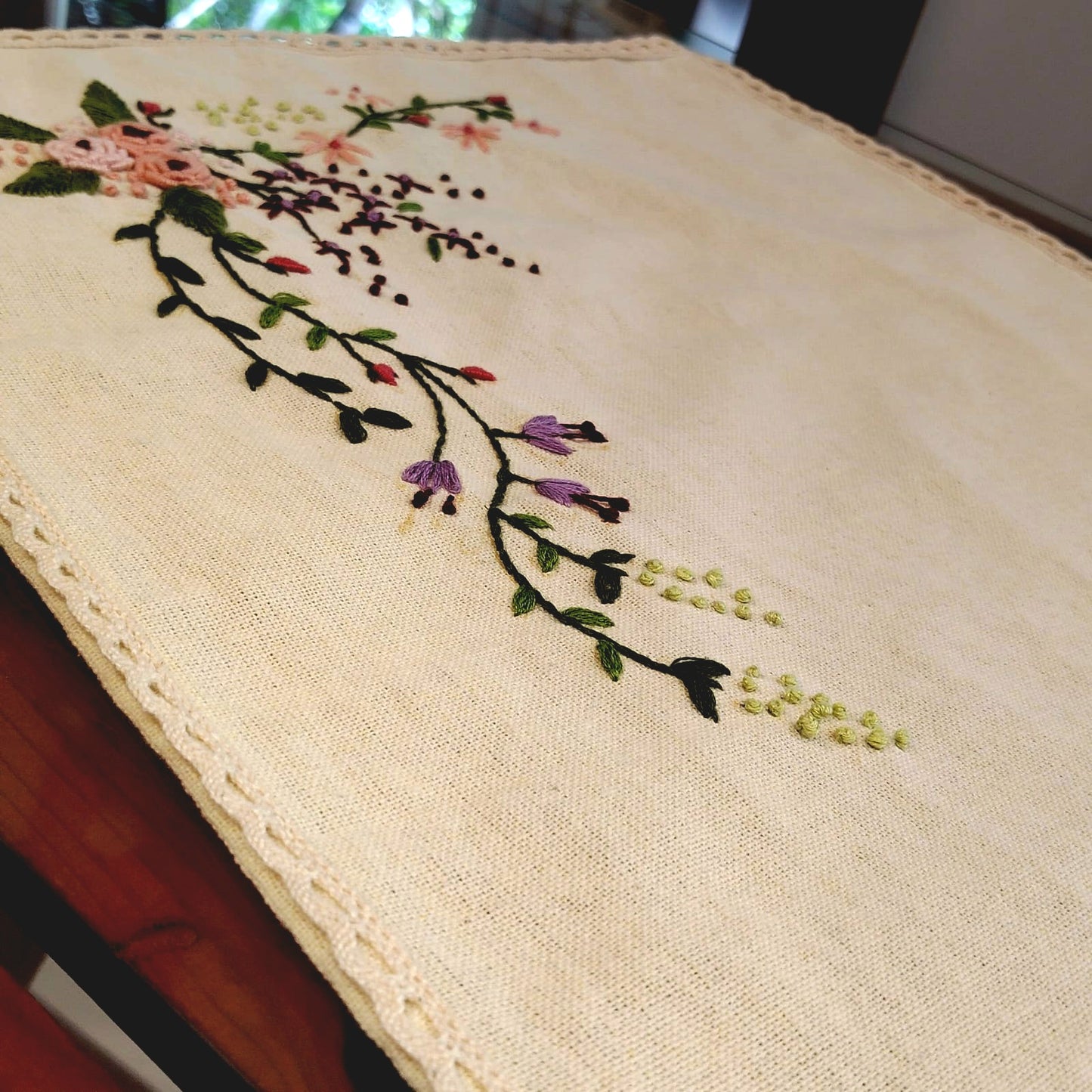 Artisan-Crafted Hand Embroidered Table Runner