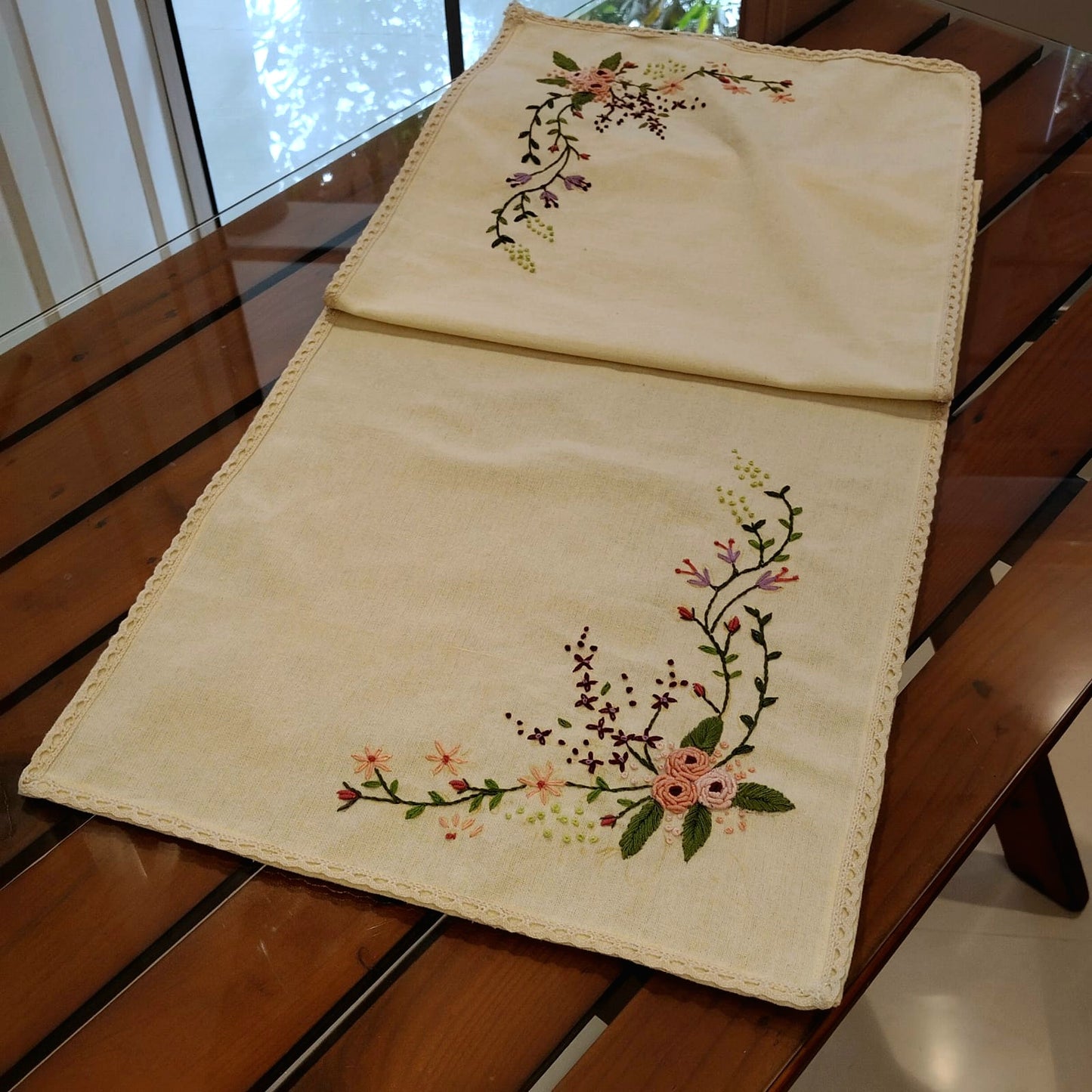 Artisan-Crafted Hand Embroidered Table Runner