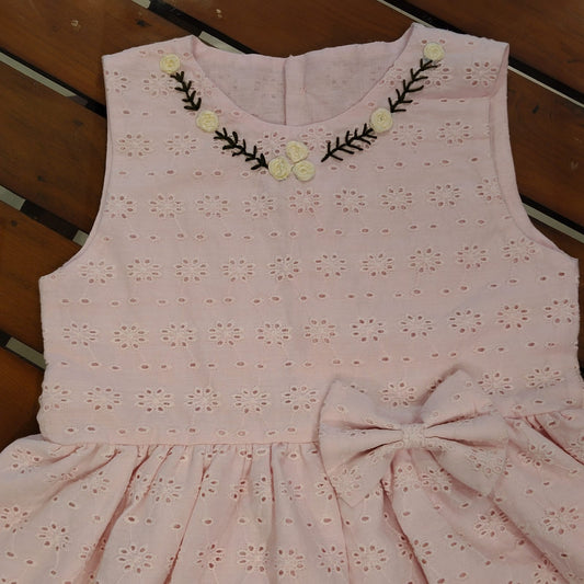 Gracefull Pastel Pink Hakoba Frock For Your Little Princess