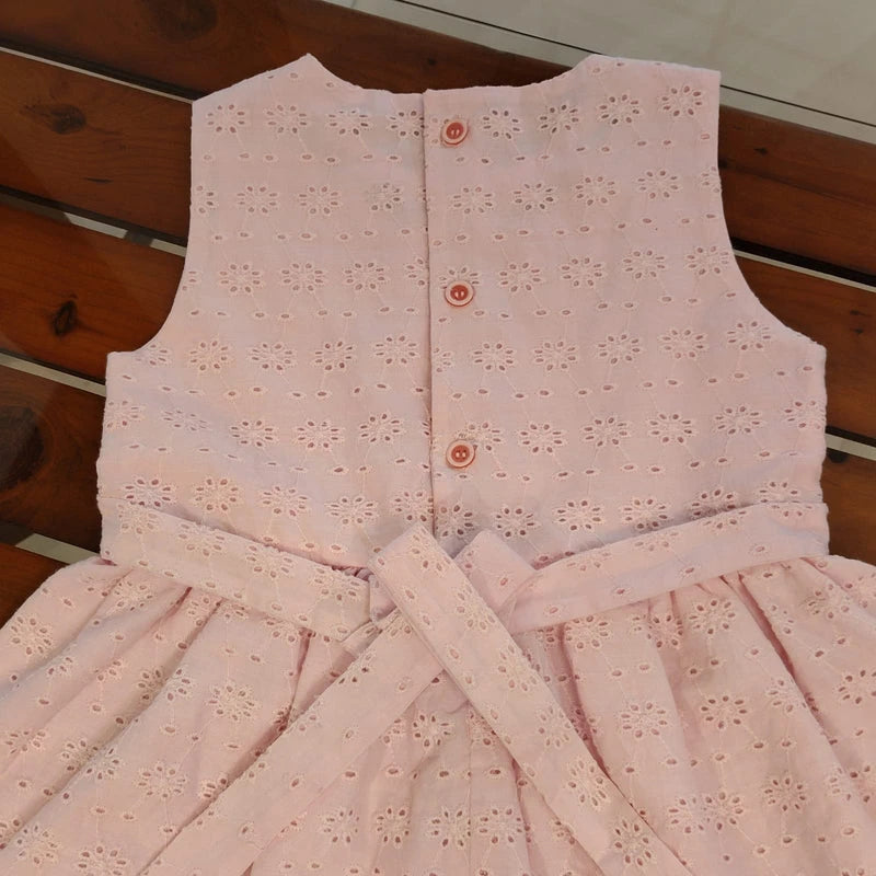 Gracefull Pastel Pink Hakoba Frock For Your Little Princess