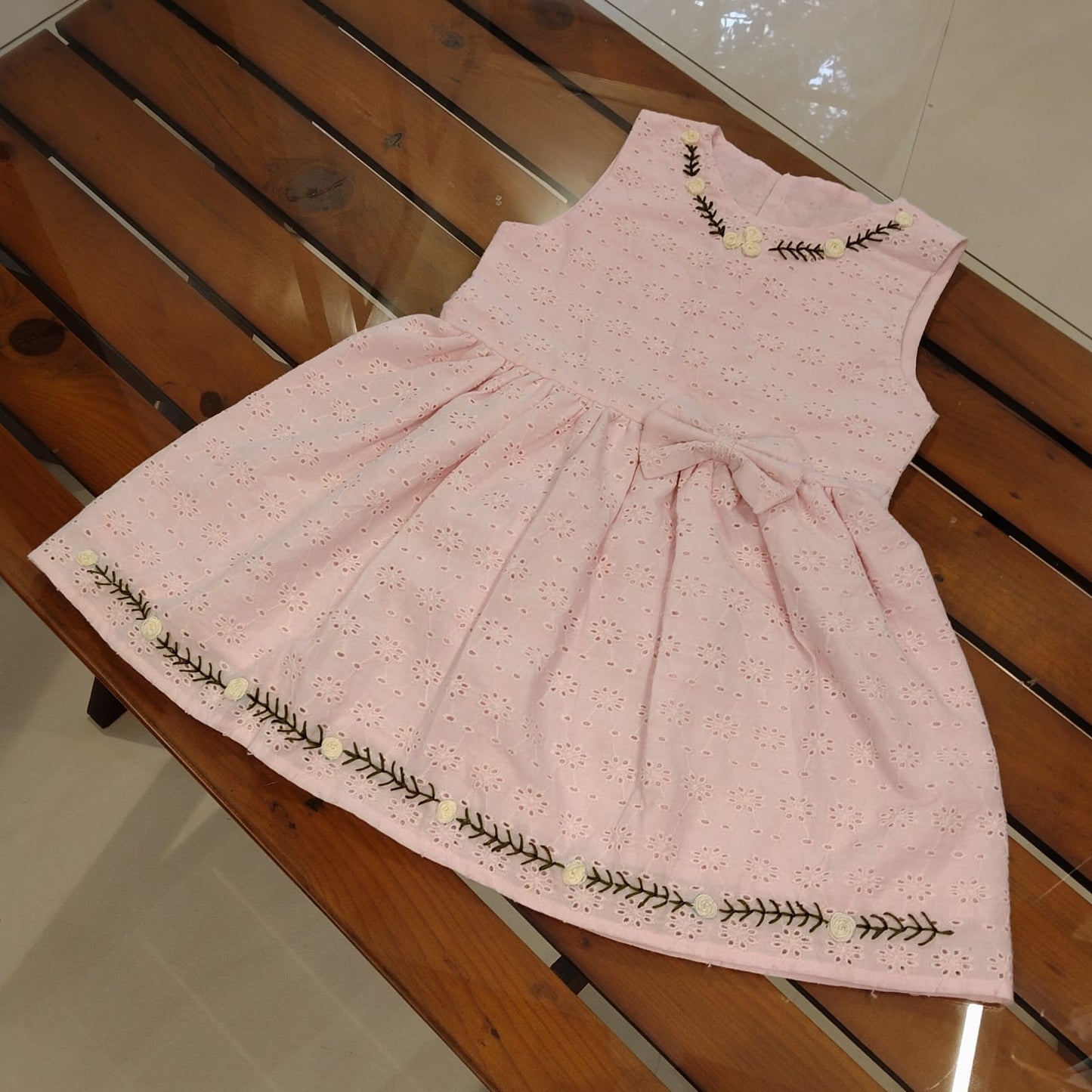 Gracefull Pastel Pink Hakoba Frock For Your Little Princess