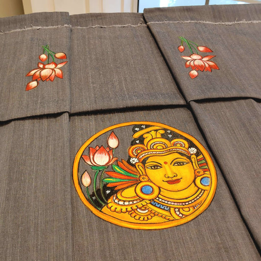 Hand-Painted Kerala Mural Style Blouse Piece