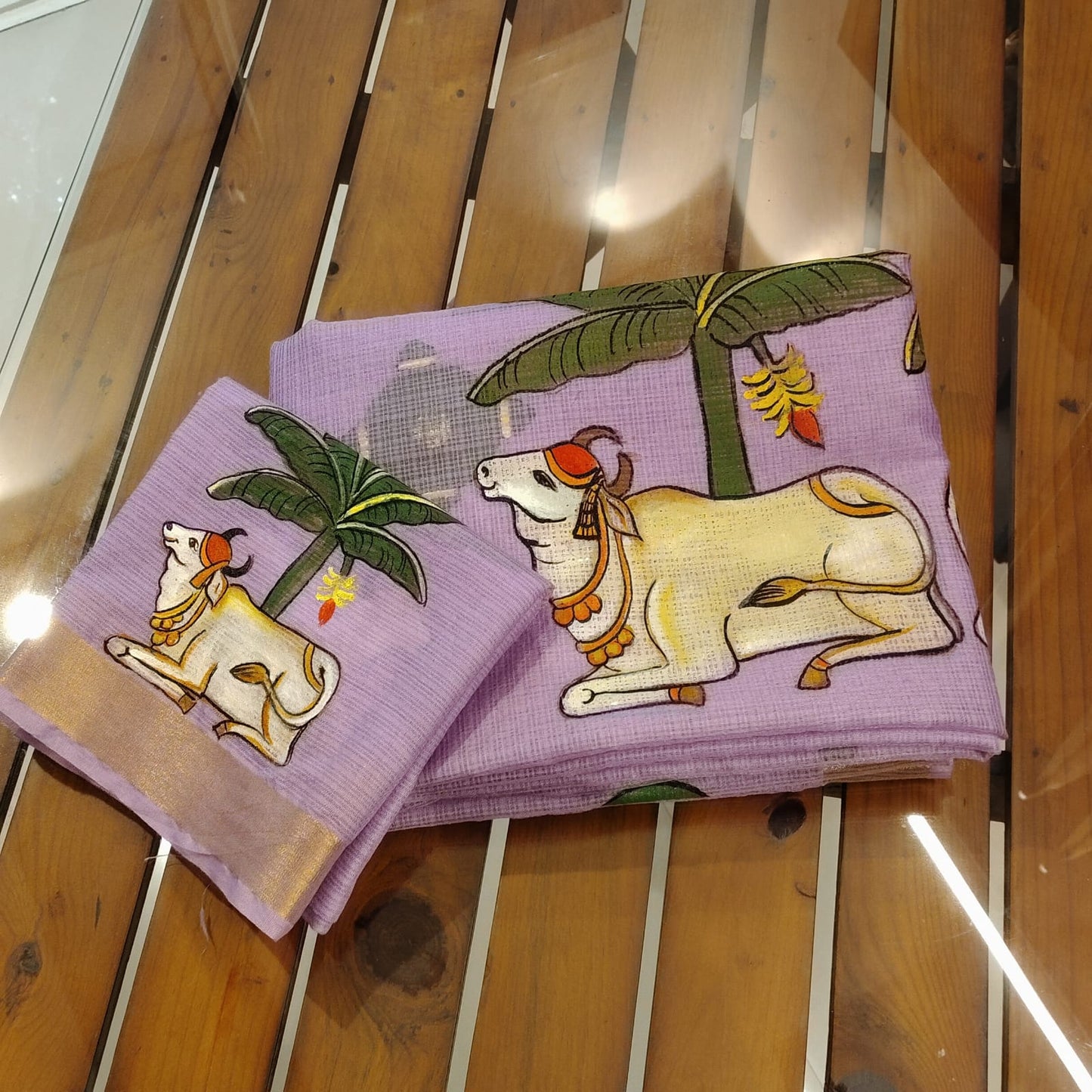 Pichwai Elegance On Kota Doria Saree