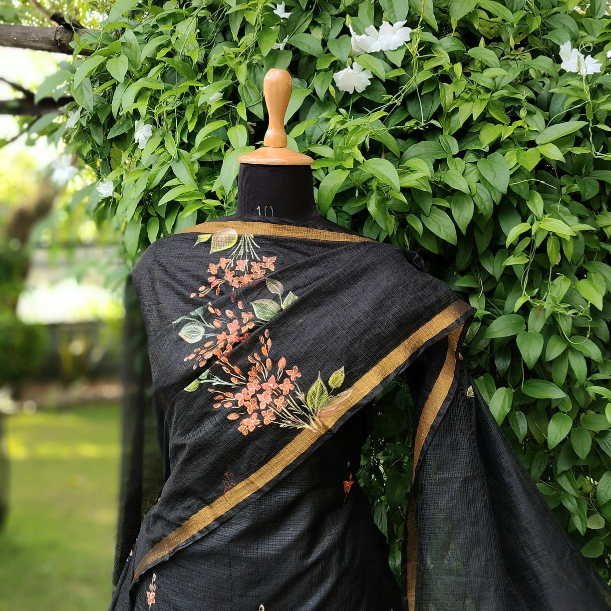Graceful Black Kota Doria Suit Set