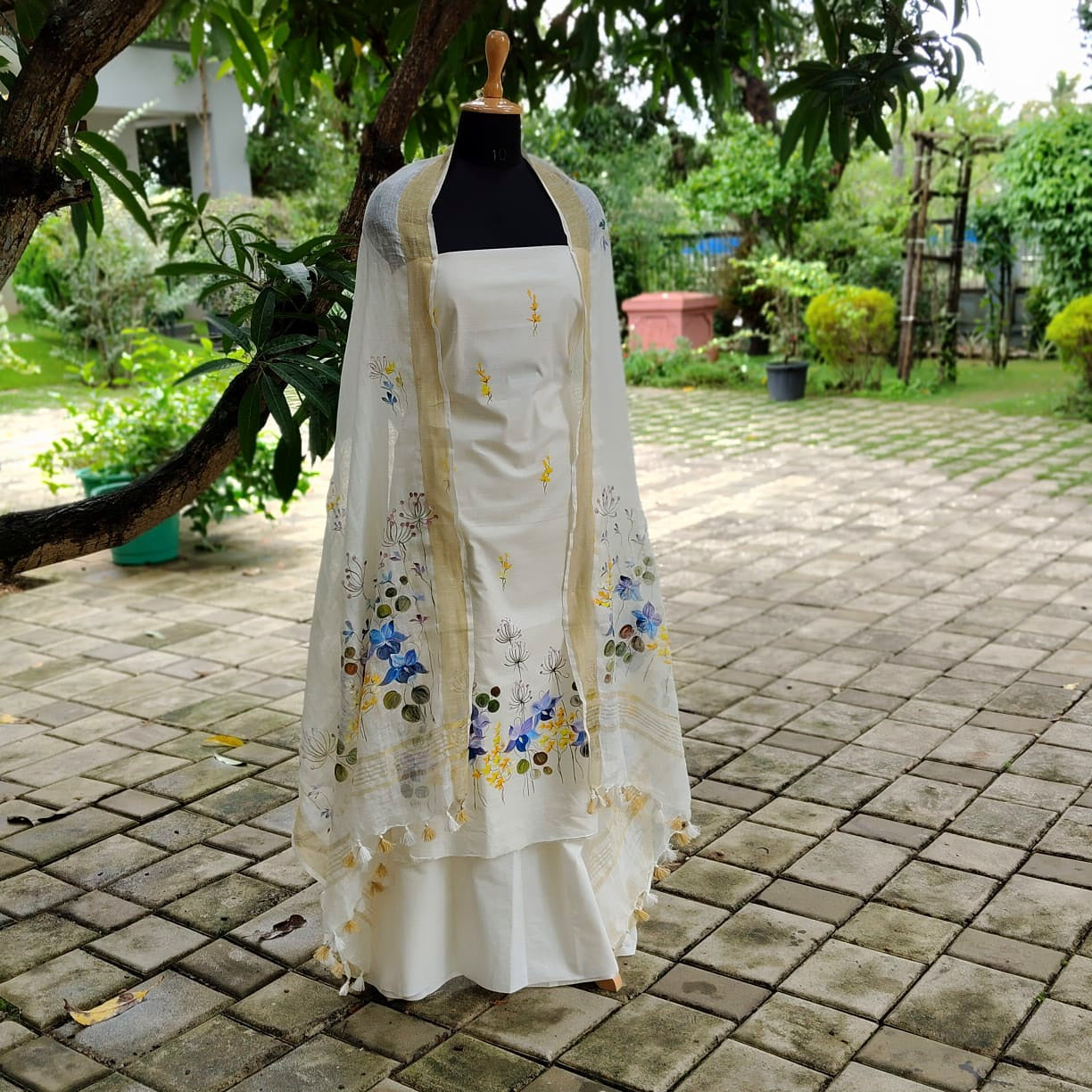 Graceful Hand-Painted Linen Charm