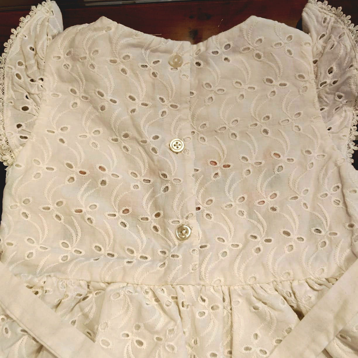Elegant Pure Cotton Hakoba Frock Adorned with Delicate Hand Embroidery