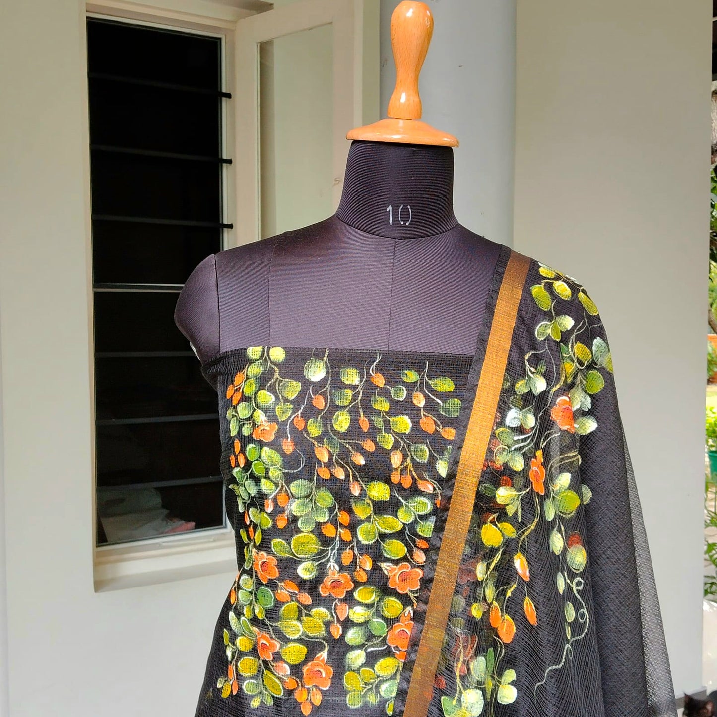 Grace In Black – Hand-Painted Kota Doria Set