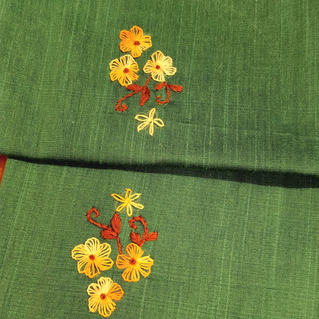 Gracefully Hand-Embroidered Pure Kota Drape