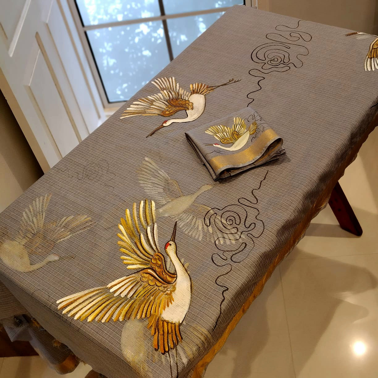 Graceful In Grey, Hand-Painted Kota Doria Saree