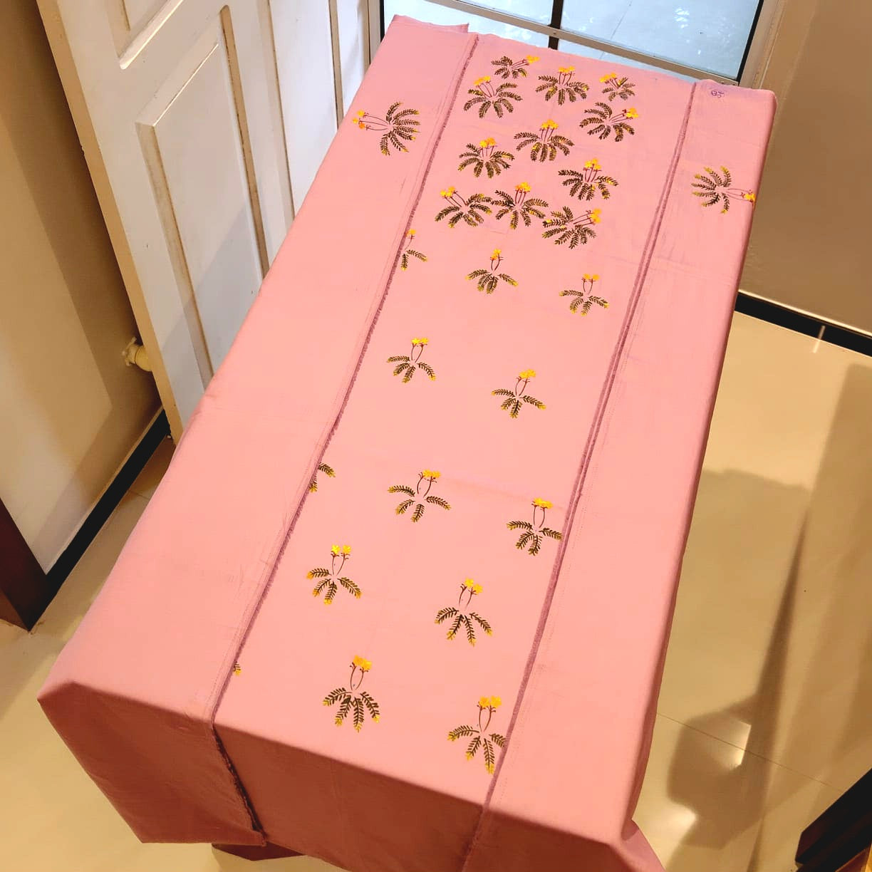 Pure Cotton Kurti Fabric Brought To Life With Wildflower Hand-Painting