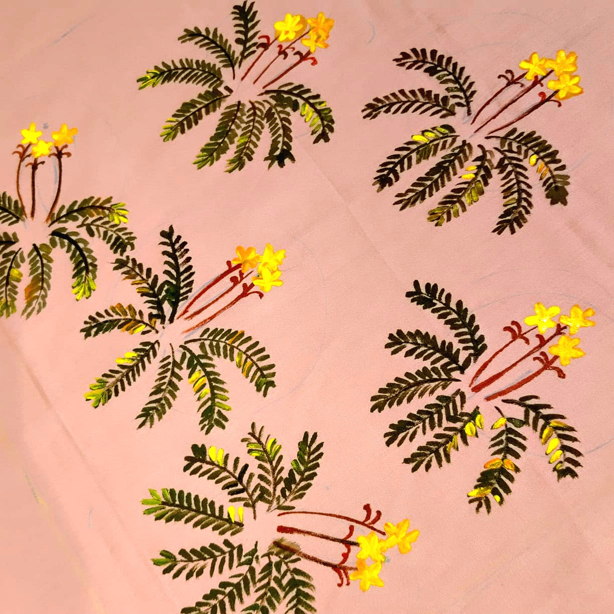 Pure Cotton Kurti Fabric Brought To Life With Wildflower Hand-Painting