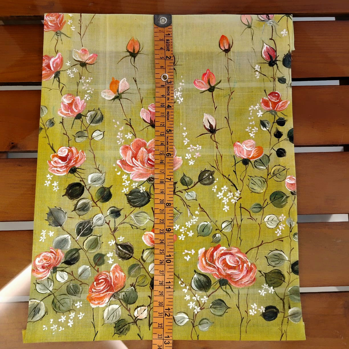 Wild Roses Hand-Painted Fabric Patches