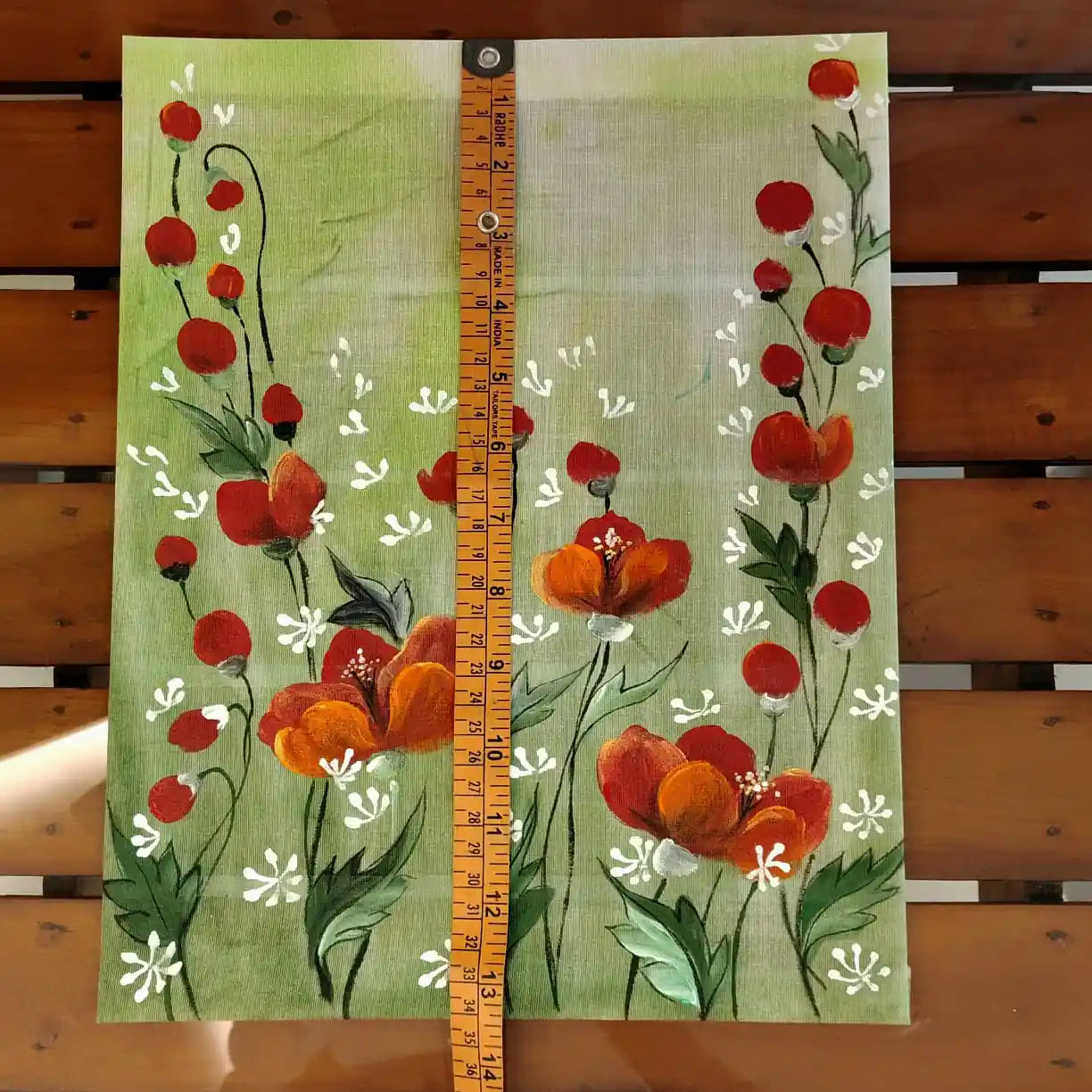 Wild Flowers Hand-painted Fabric Patch