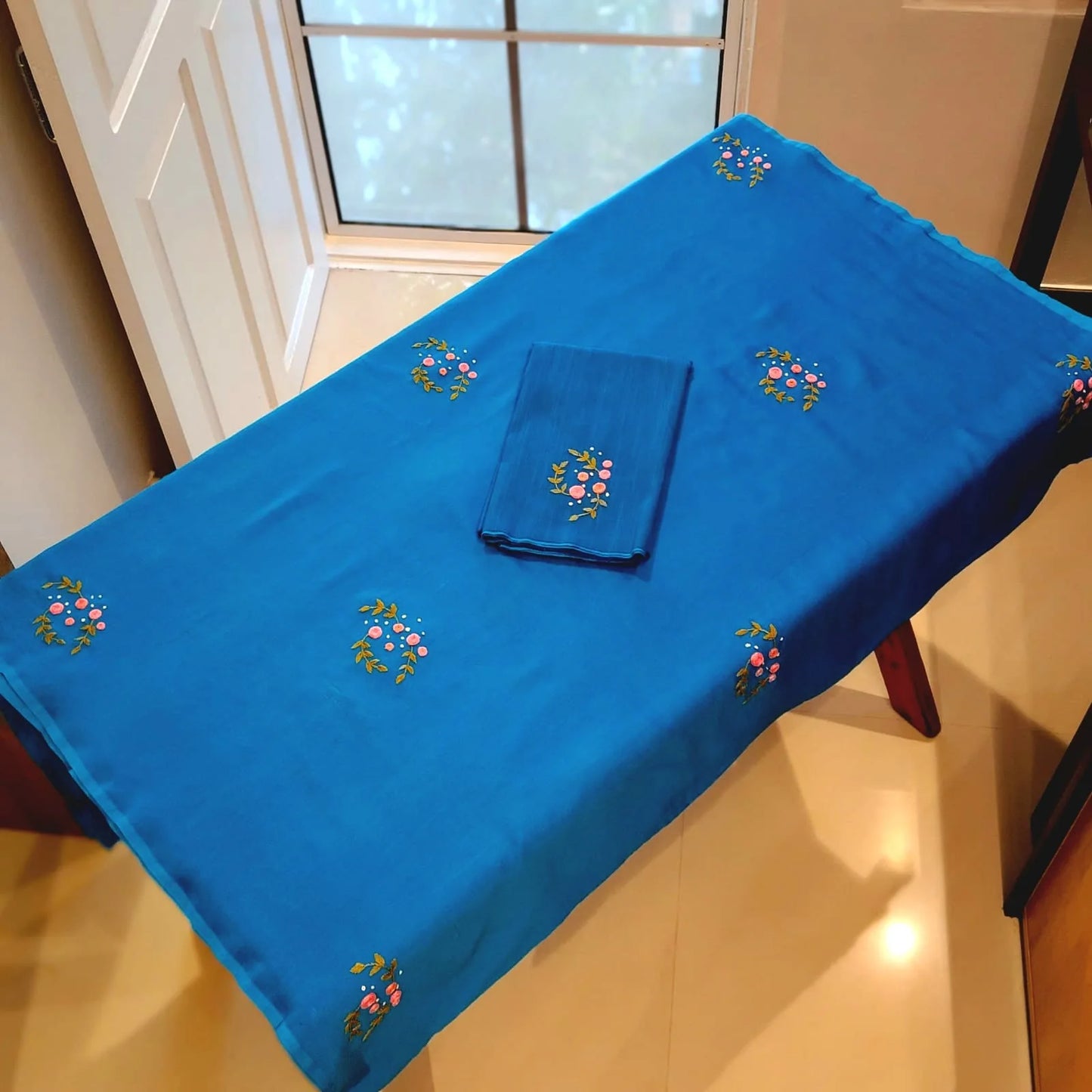 Pure Chanderi Silk Saree Adorned With Exquisite Hand Embroidery