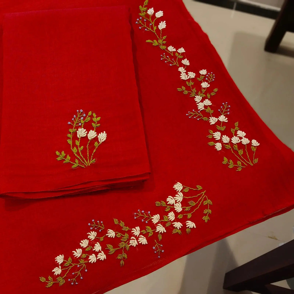 Delicate Hand-Embroidered Beauty in Mal Chanderi