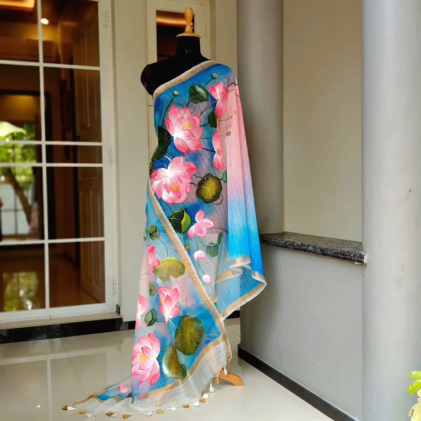 Soft Kota Doria Dupatta Enhanced With Elegant Hand-Painted Details