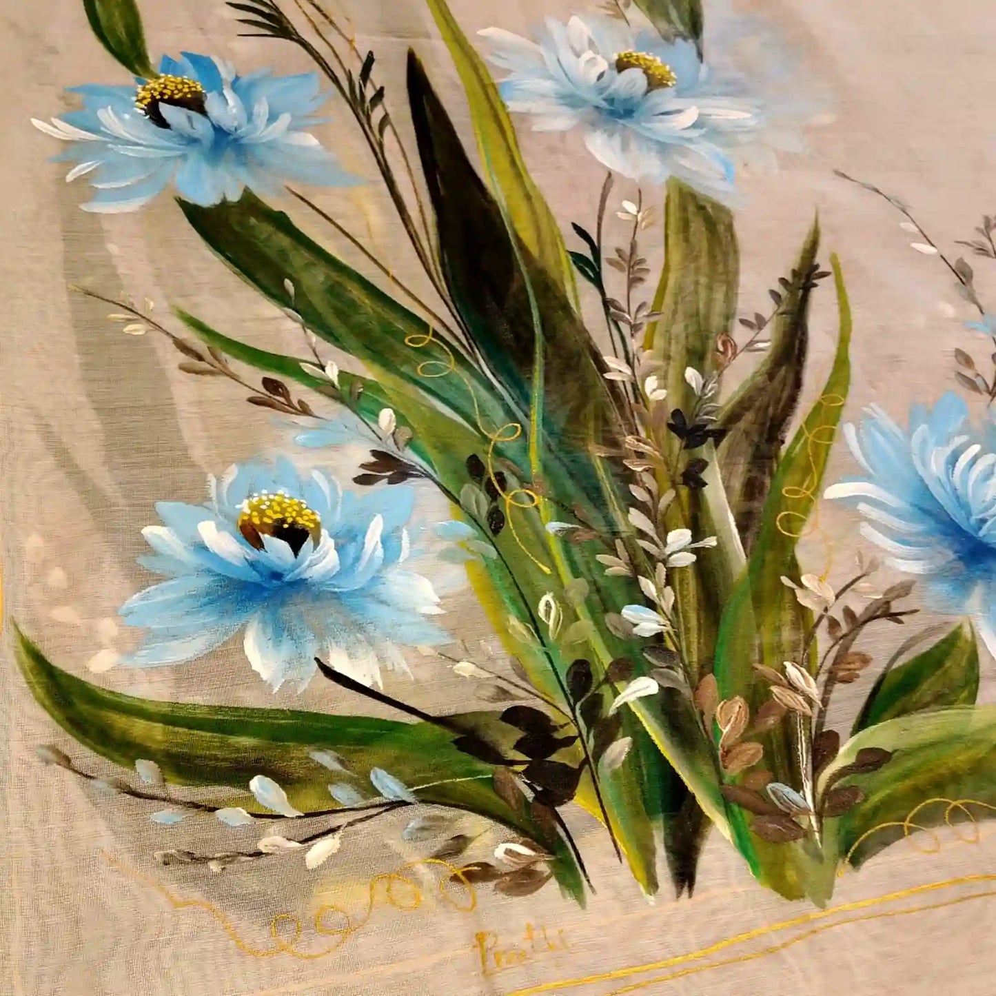 Hand-Painted Chanderi Silk Dupatta