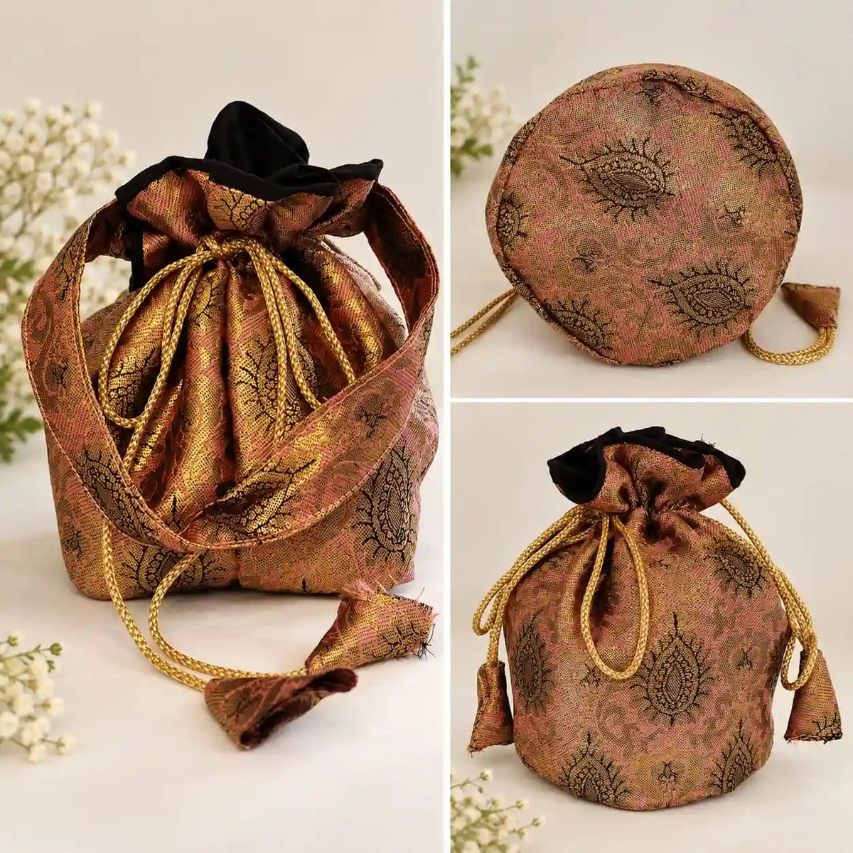 Potli Bag Made Out Of Elegant Banarasi Fabric
