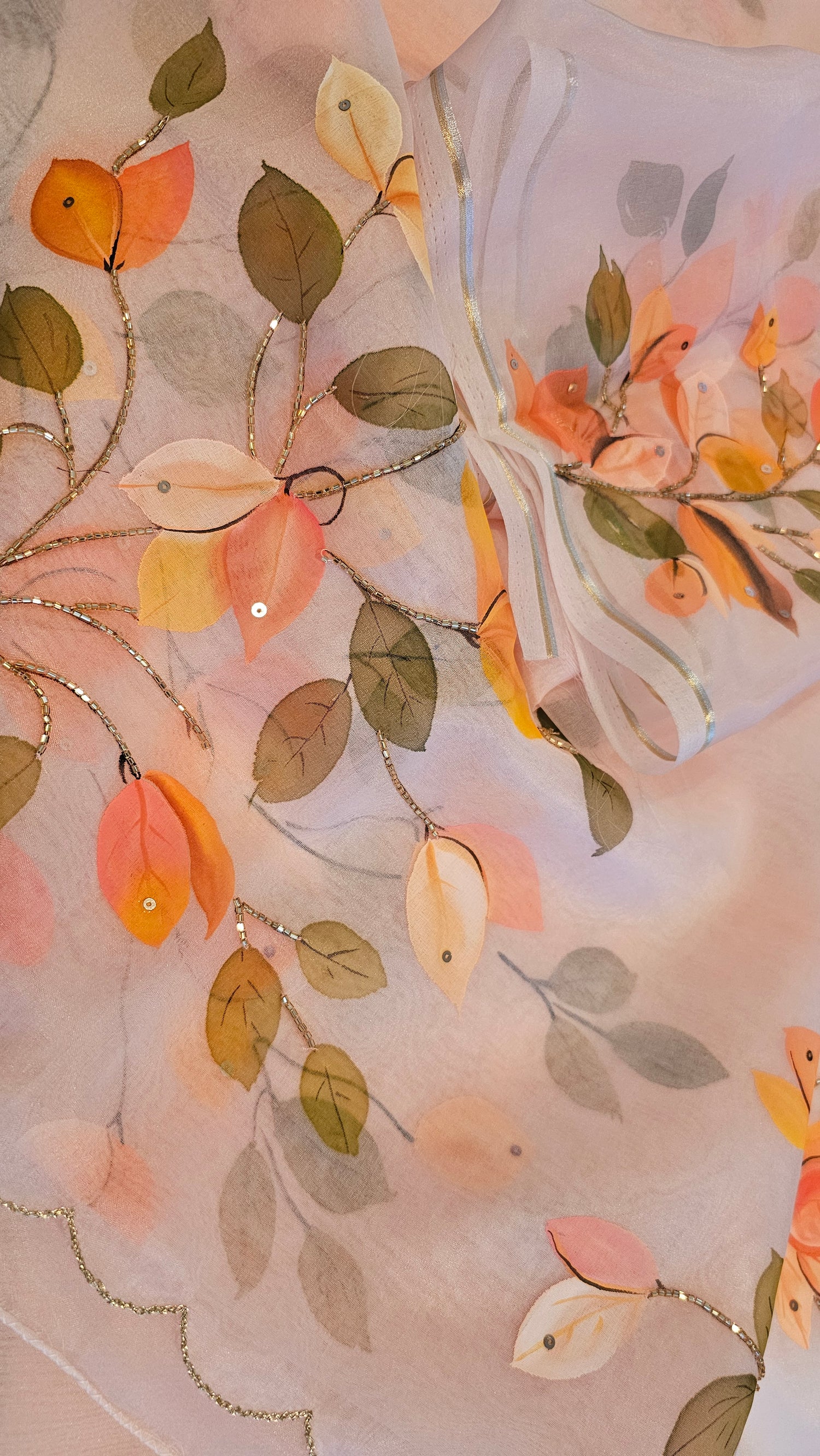 Hand Painted Organza Sarees