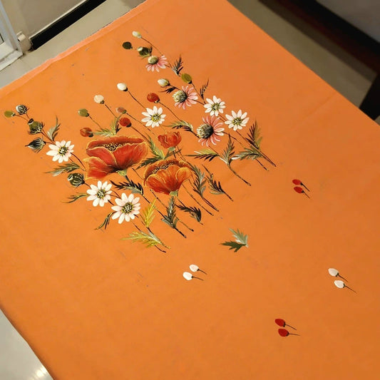 Hand-Painted Kurti Fabric in Soft Cotton