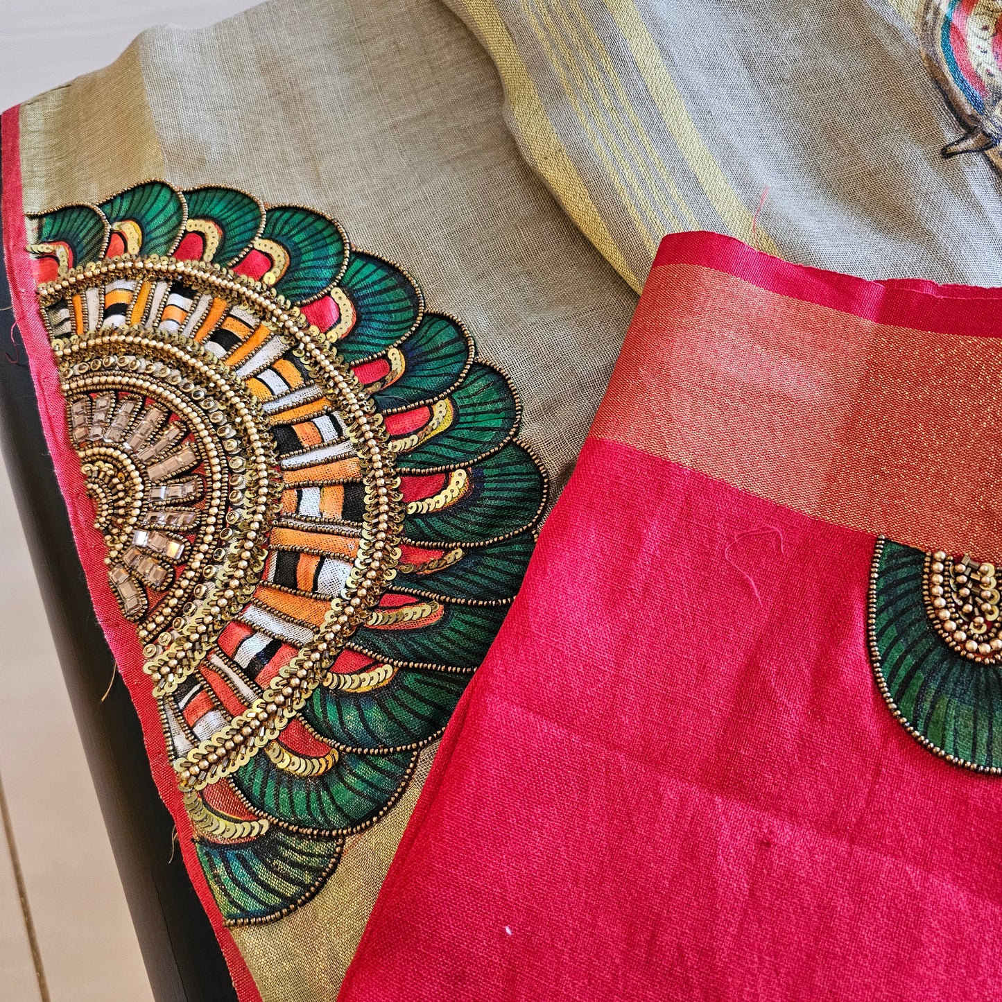 Trendy Hand Painted Sarees