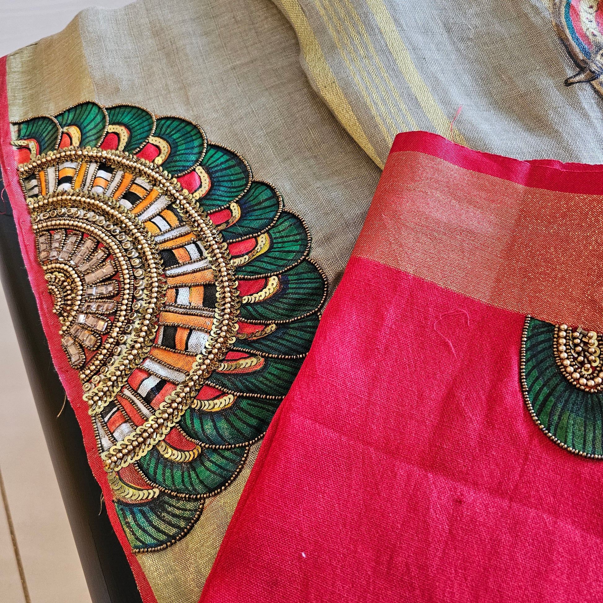 Handcrafted Hand Painted Sarees