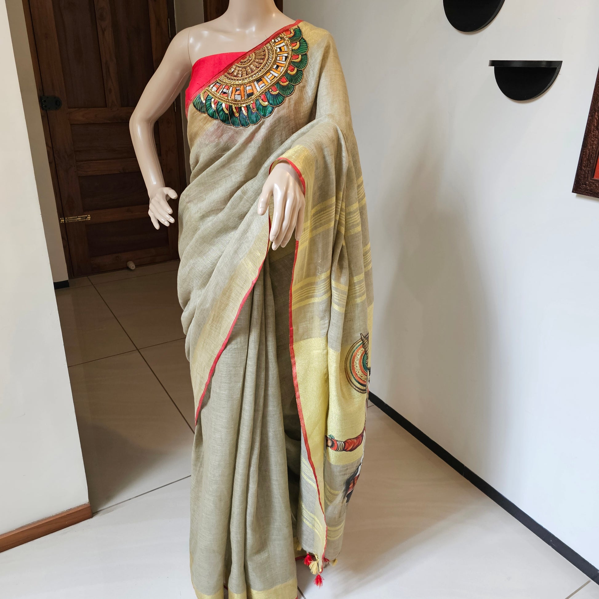 Stylish Hand Painted Sarees