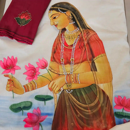 Hand-painted Kerala Saree