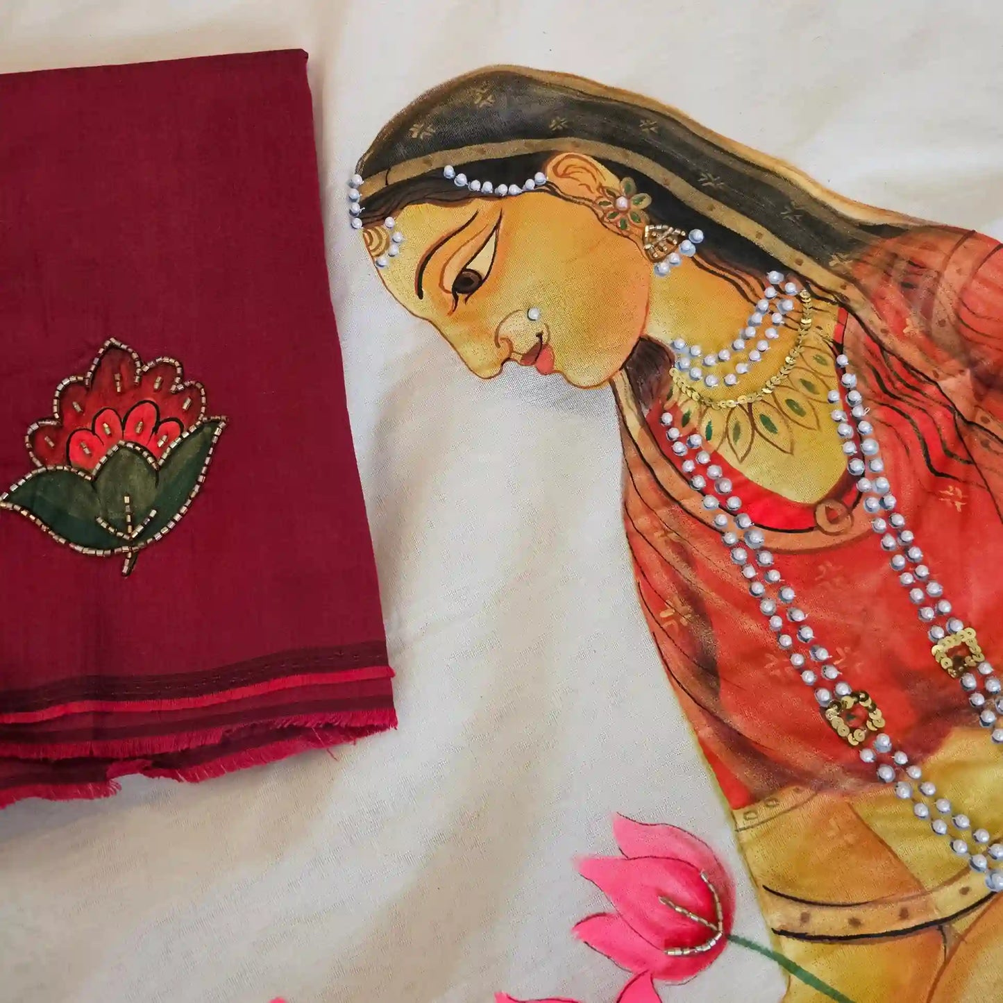 Hand-painted Kerala Saree