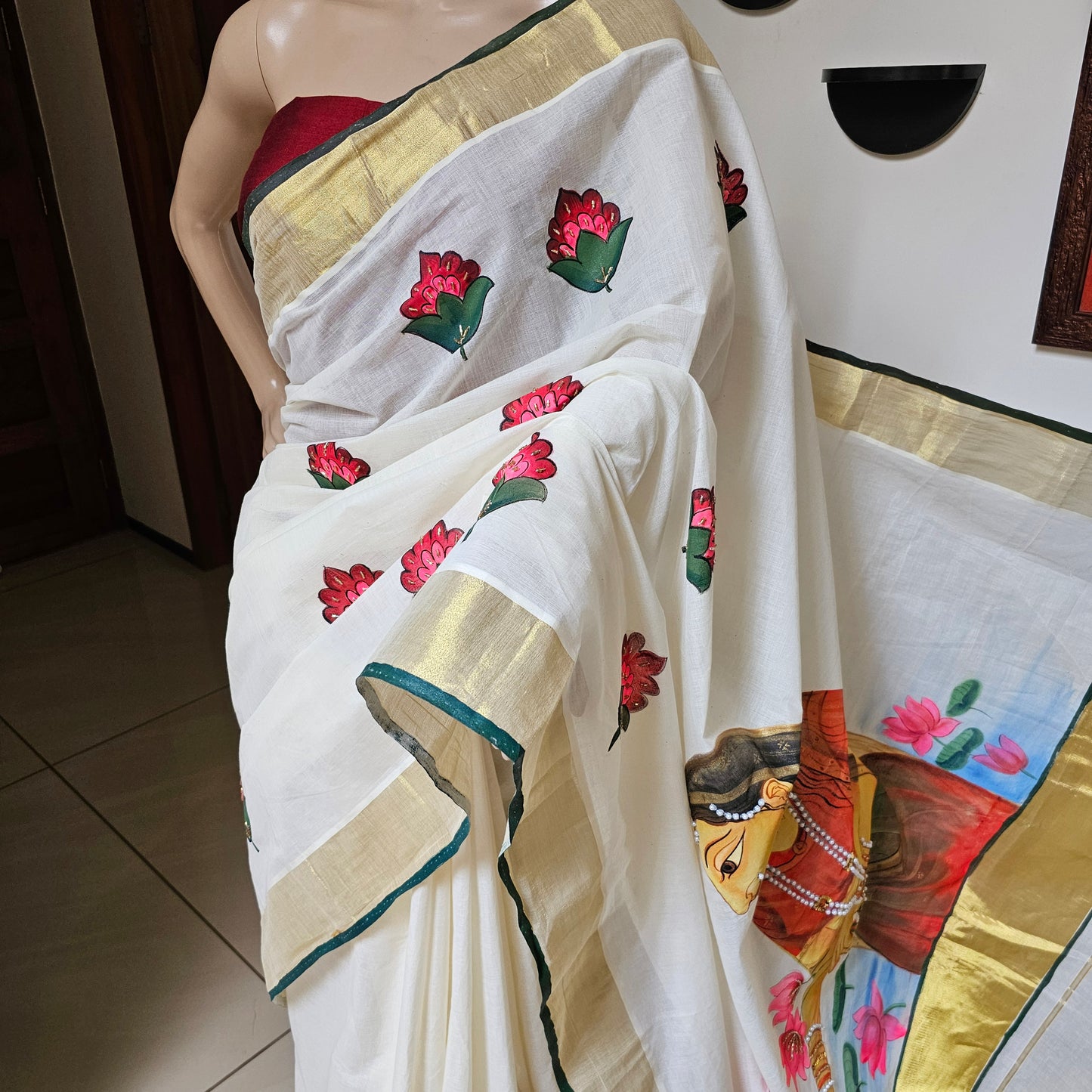 Cotton Hand Painted Sarees