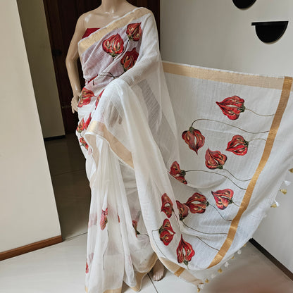 White Dora Saree