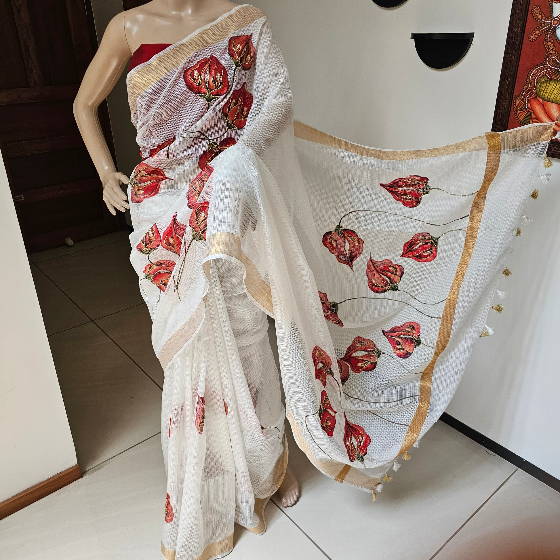 Shop White Kota Dora Saree