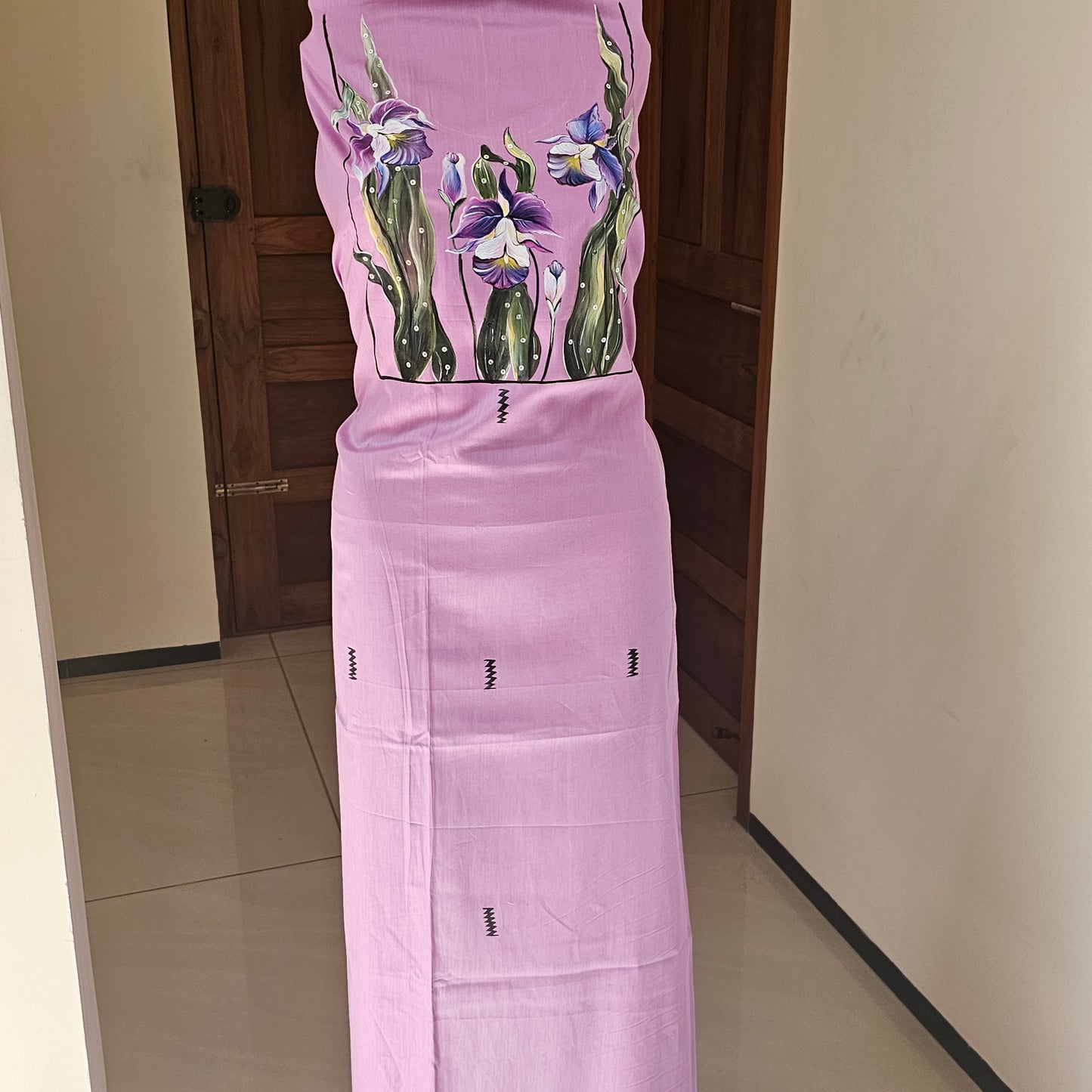 Best Hand-painted Purple Glazed Cotton Kurti