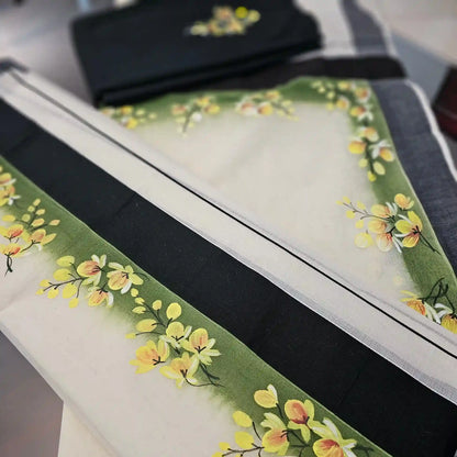 Kani Konnas hand painted on Kerala Set Mundu