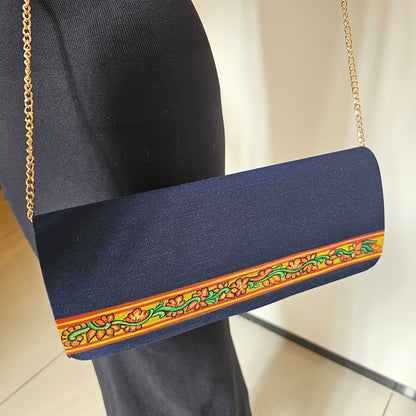 Shop Navy Blue Mural Painted Clutch