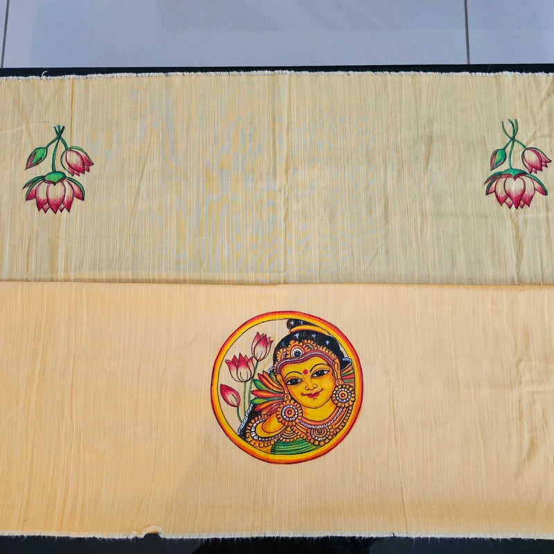 Hand painted Kerala Mural style blouse piece