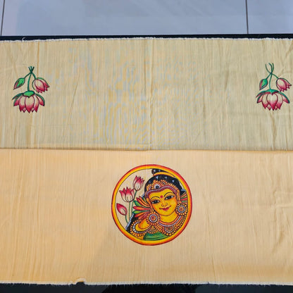 Hand painted Kerala Mural style blouse piece