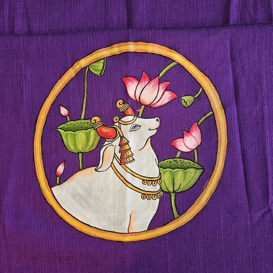 Hand-painted  deep violet Pichwai Blouse