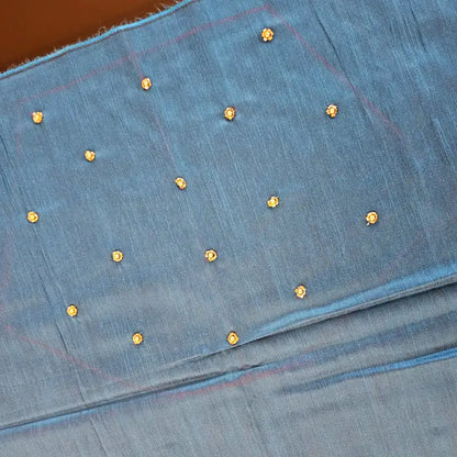 Hand-painted  Dancing lady on Blue Blouse