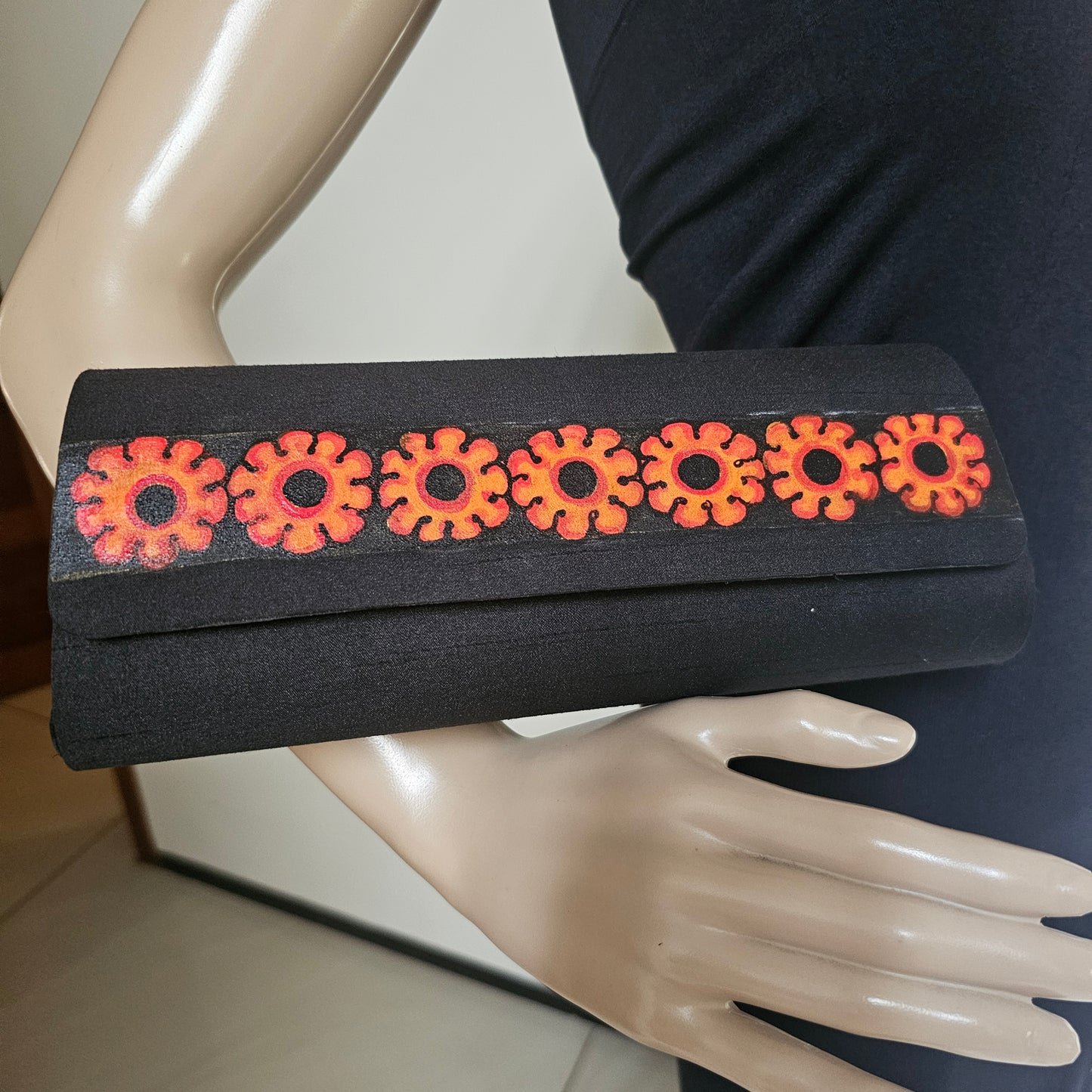 Hand-painted Clutch in Mural Style