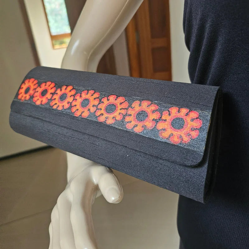 Hand-painted Clutch in Mural Style