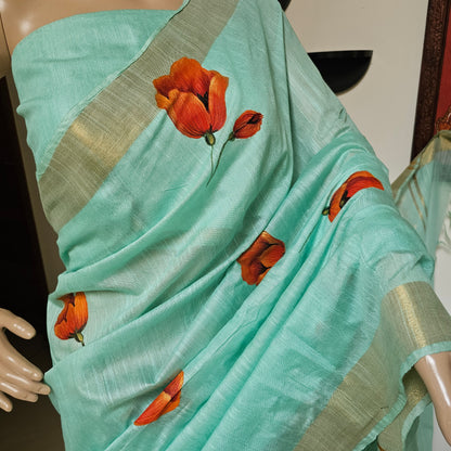 Buy Cotton 0rganza Weave Saree